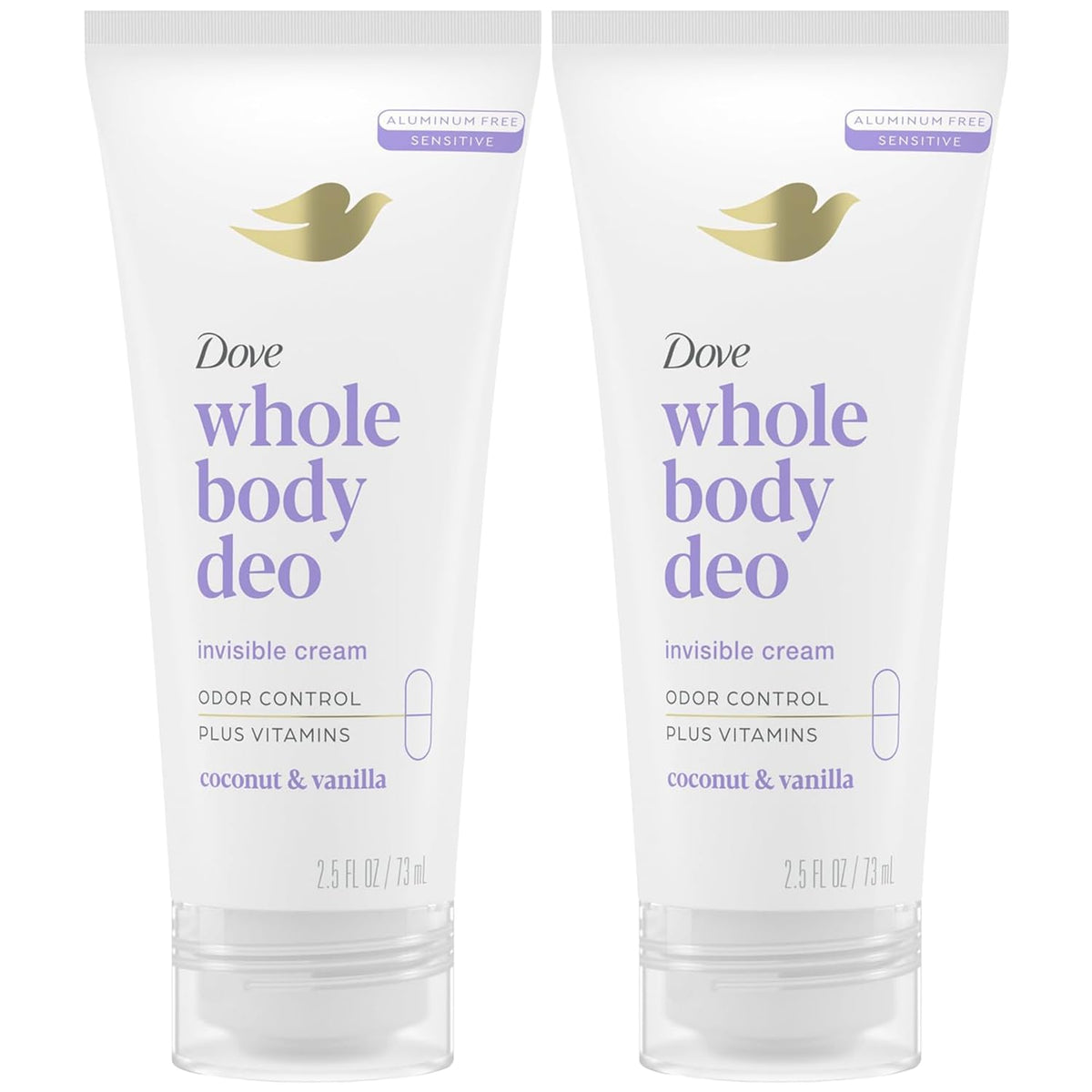Dove Whole Body Deo cream jar close-up, rich texture for all-day odor control