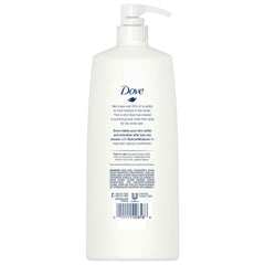 Dove Winter Care packaging label highlighting 40 oz size for family showers
