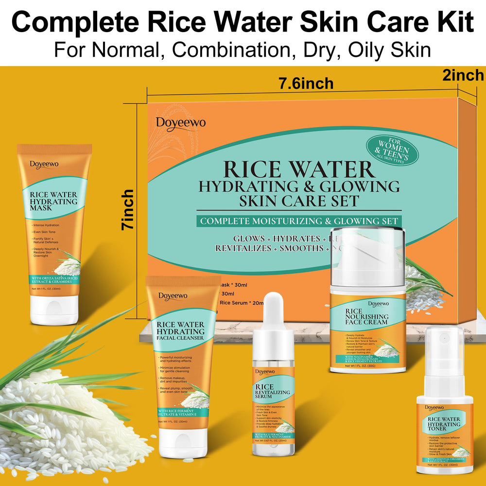 DOYEEWO skin care set face cream seals in hydration for soft skin.