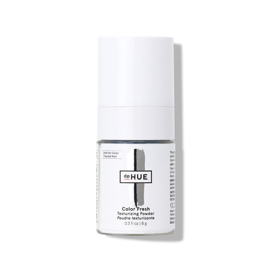 dpHUE Color Fresh Texturizing Powder packaging on vanity for quick styling