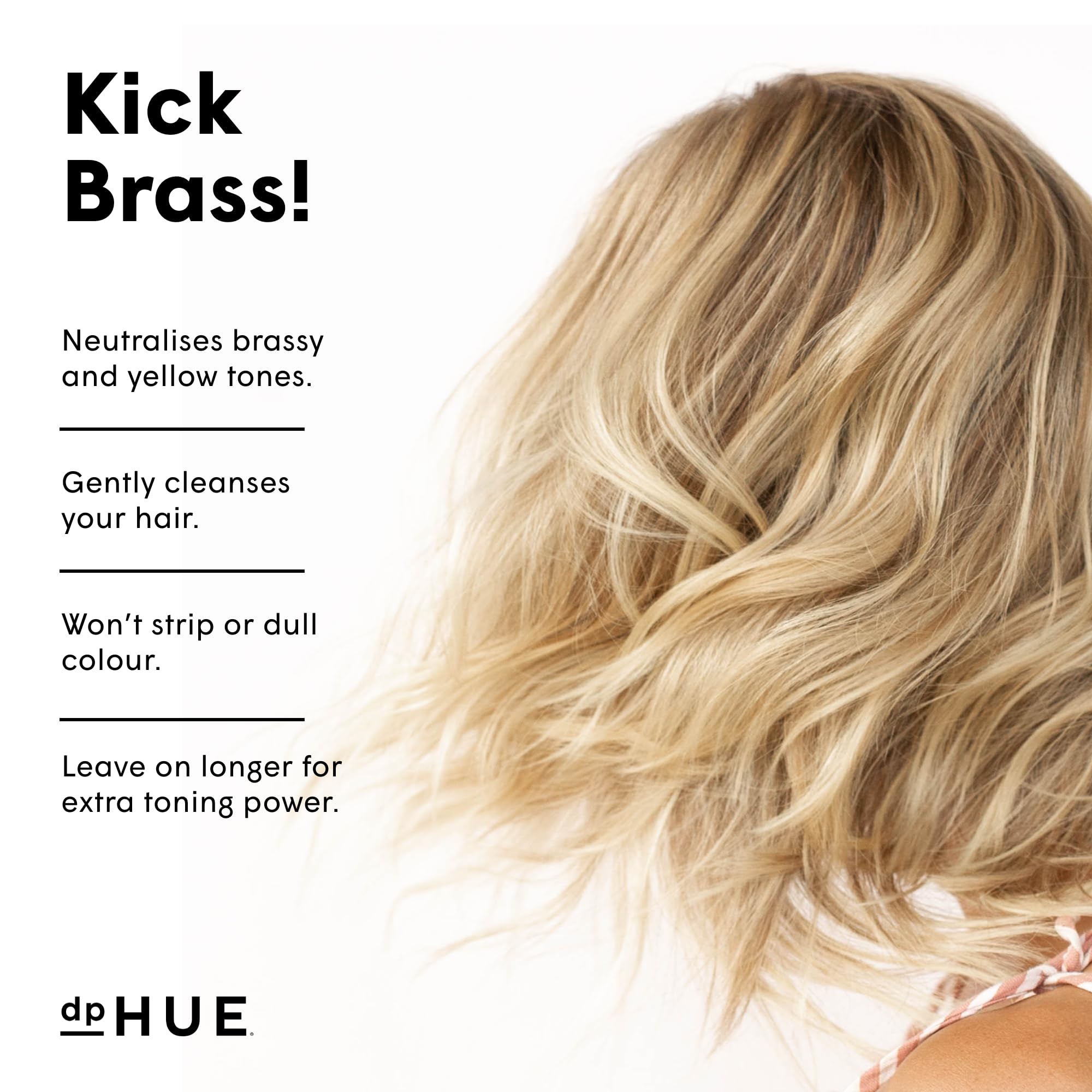 dpHUE Cool Blonde Shampoo bottle pour shows easy application and even lather.