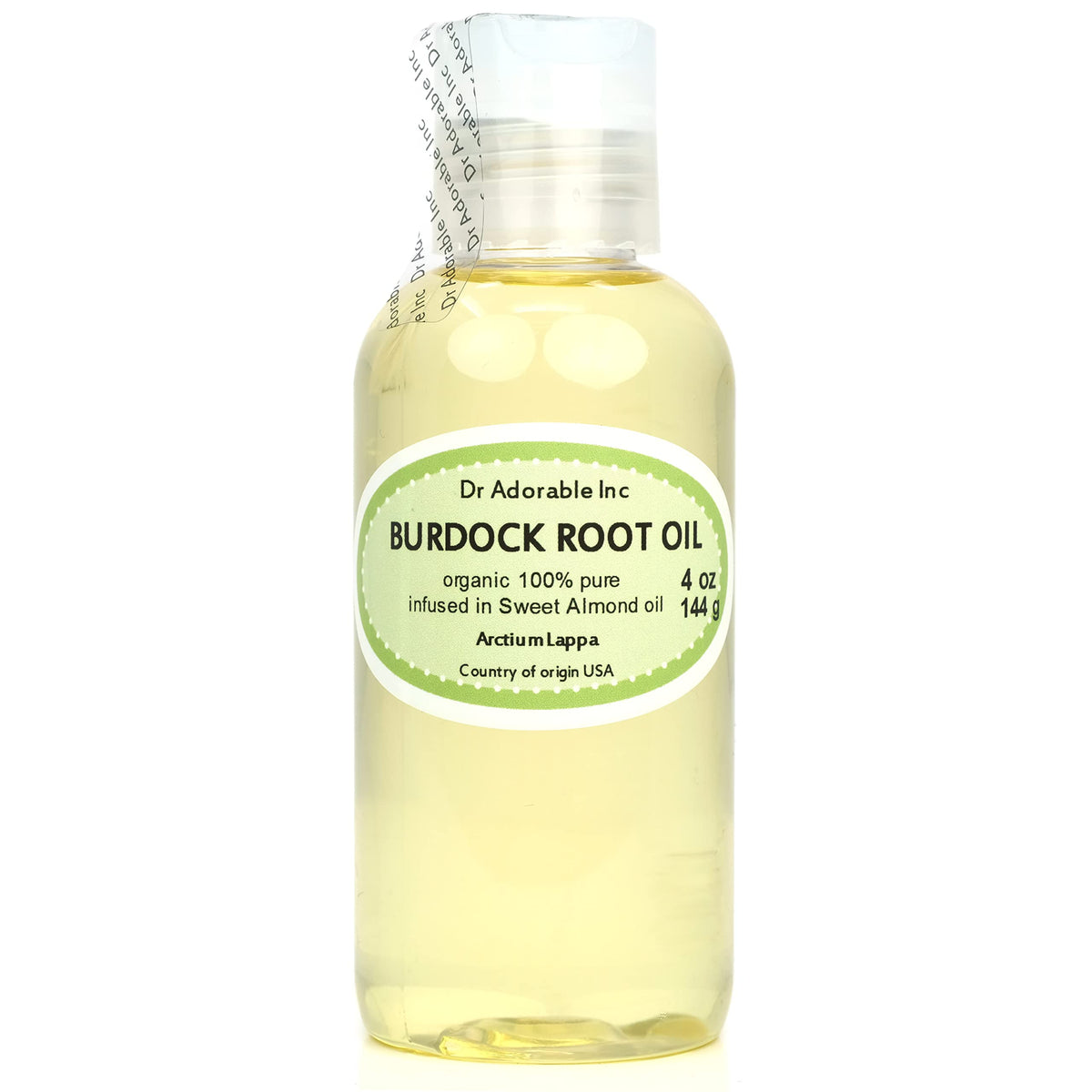 Dr Adorable Burdock Root Oil in amber bottle enhances purity and ease of use