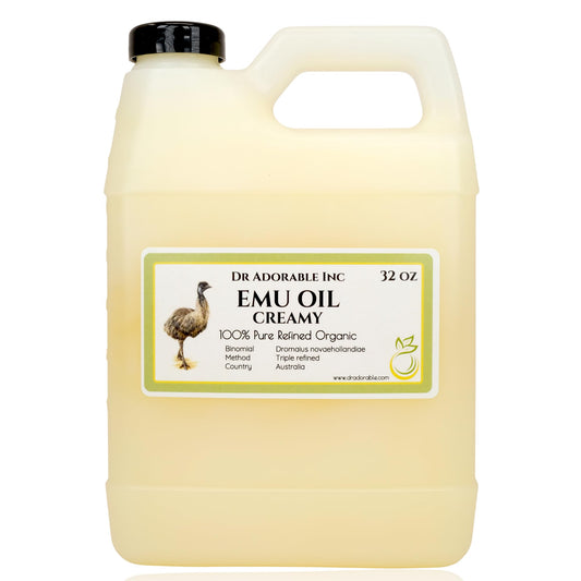 Dr Adorable Creamy Emu Oil 32oz bottle pour shows premium hydration