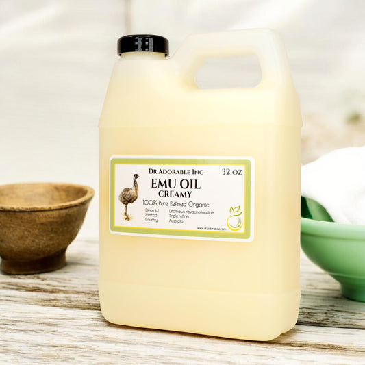 Dr Adorable Creamy Emu Oil texture closeup highlights silky, fast-absorbing properties
