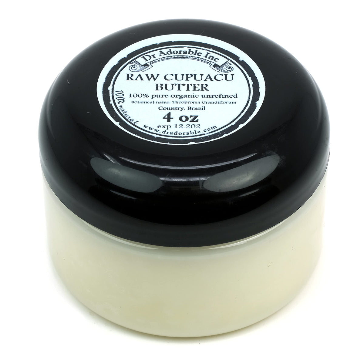 Dr Adorable Cupuacu Butter bottle pour shows fast-absorbing moisture for dry skin.