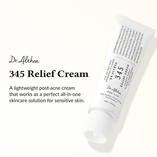 Dr.Althea 345 Relief Cream texture swatch demonstrates silky, non-greasy feel.