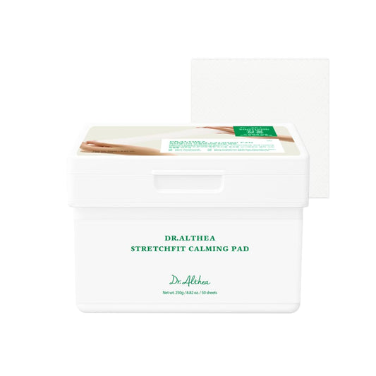 Dr.Althea StretchFit Calming Pad pack shot with vegan-certified formula for sensitive skin