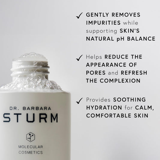 Dr. Barbara Sturm Balancing Toner close-up label showing soothing formula