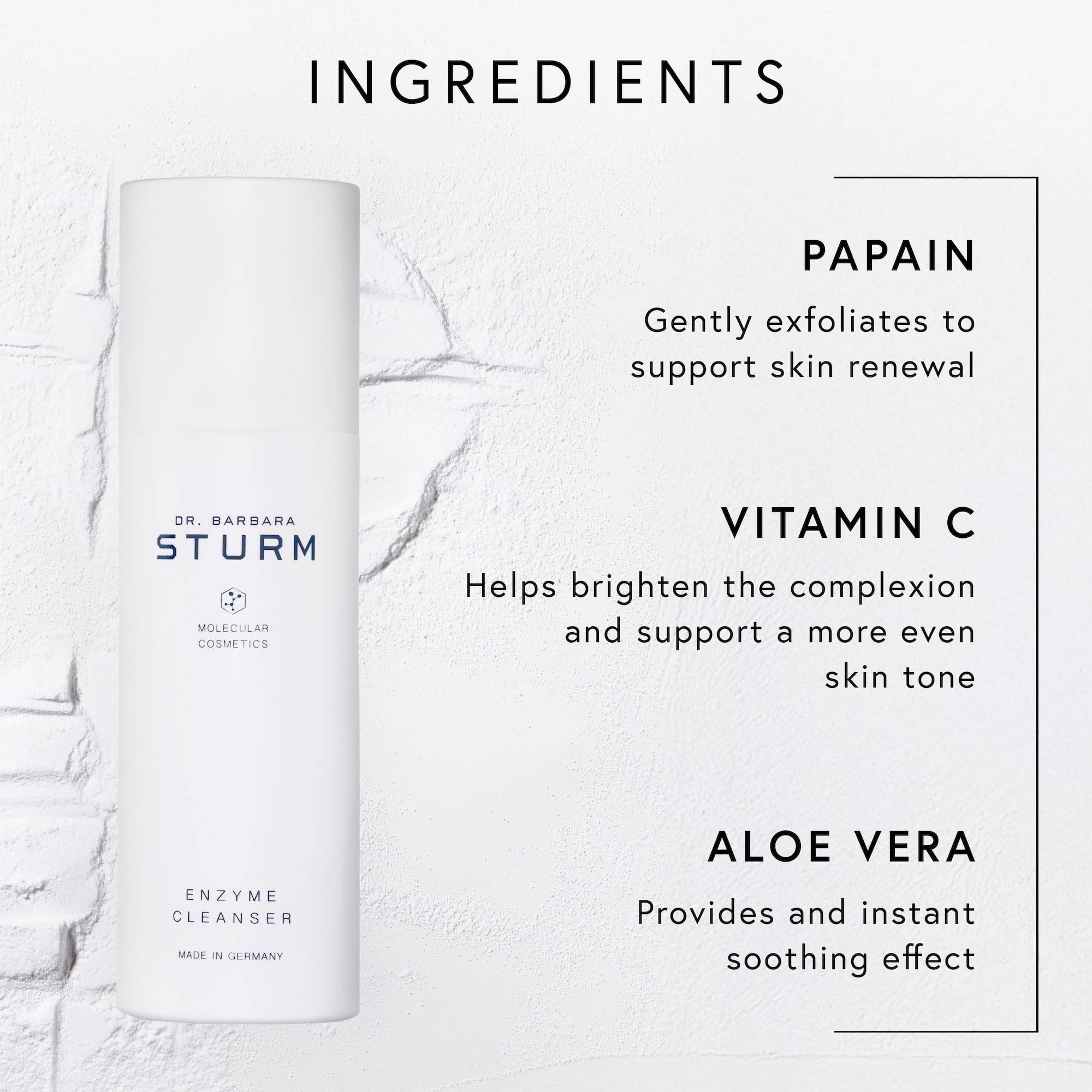 Dr. Barbara Sturm Enzyme Cleanser bottle and packaging for simple daily use and travel.