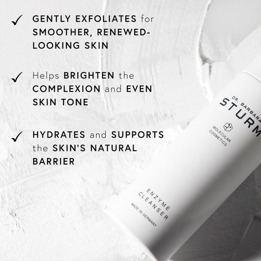 Dr. Barbara Sturm Enzyme Cleanser texture-smoothing action helps refine pores and balance shine.