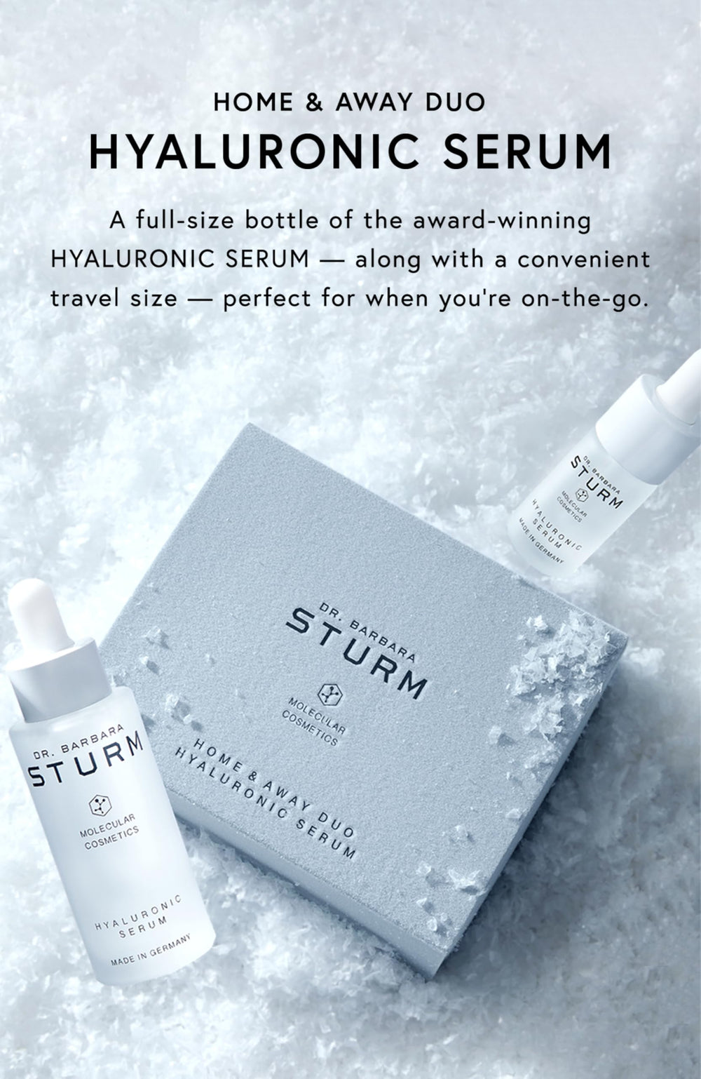 Dr. Barbara Sturm Hyaluronic Serum travel-size bottle keeps skin nourished on the go.