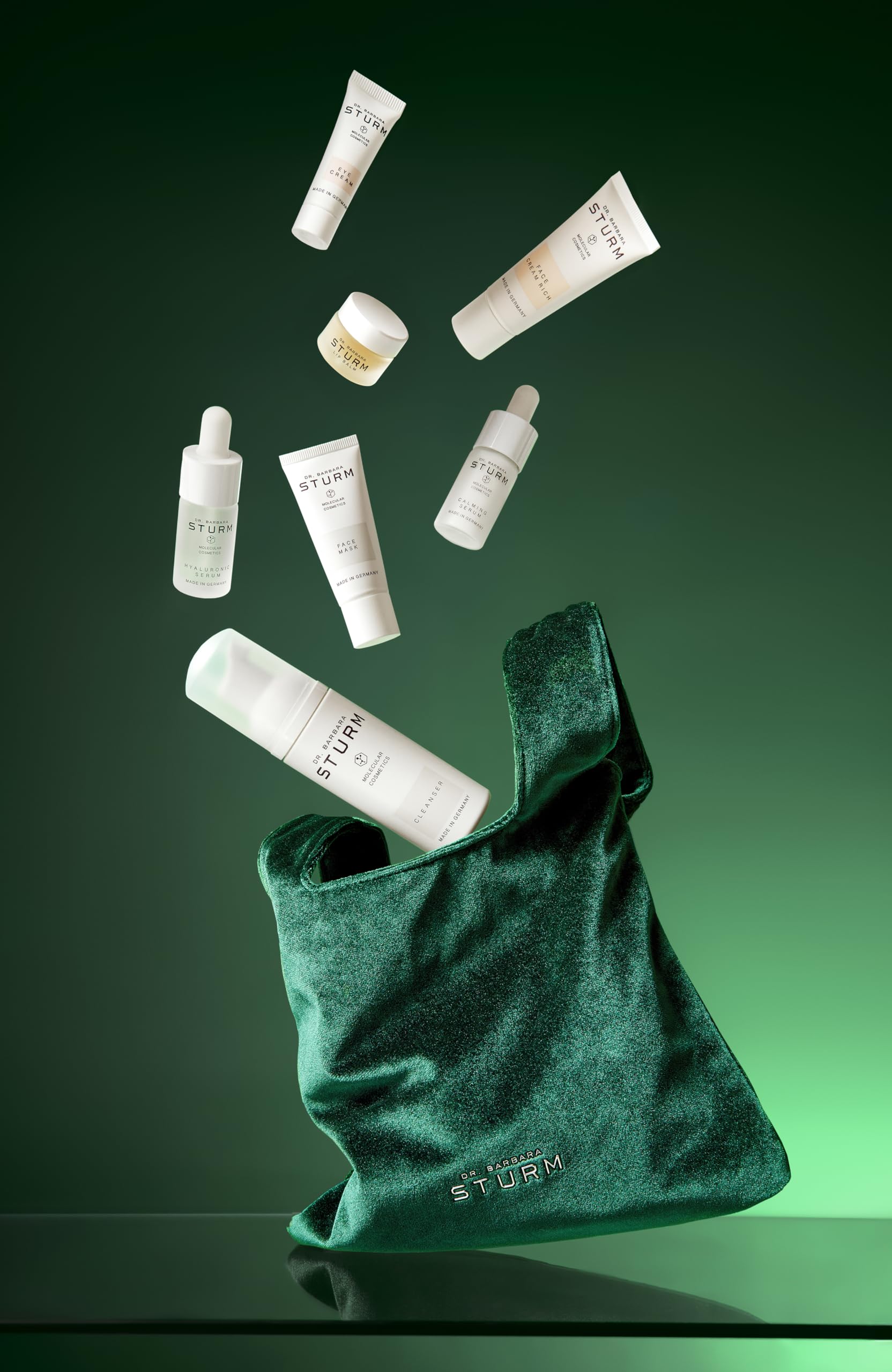 Dr. Barbara Sturm Winter Kit travel bag offers portable hydration on the go.