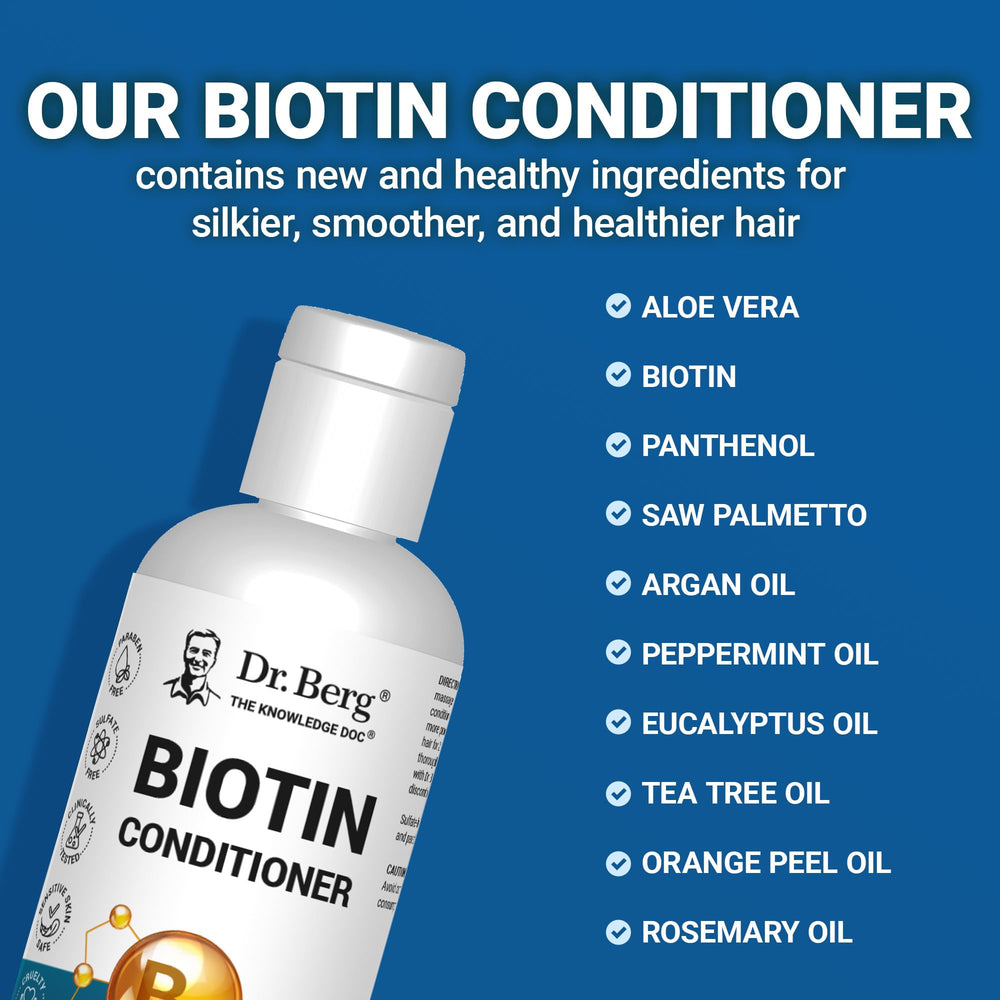 Dr. Berg Biotin Conditioner texture on hair demonstrating smoothness