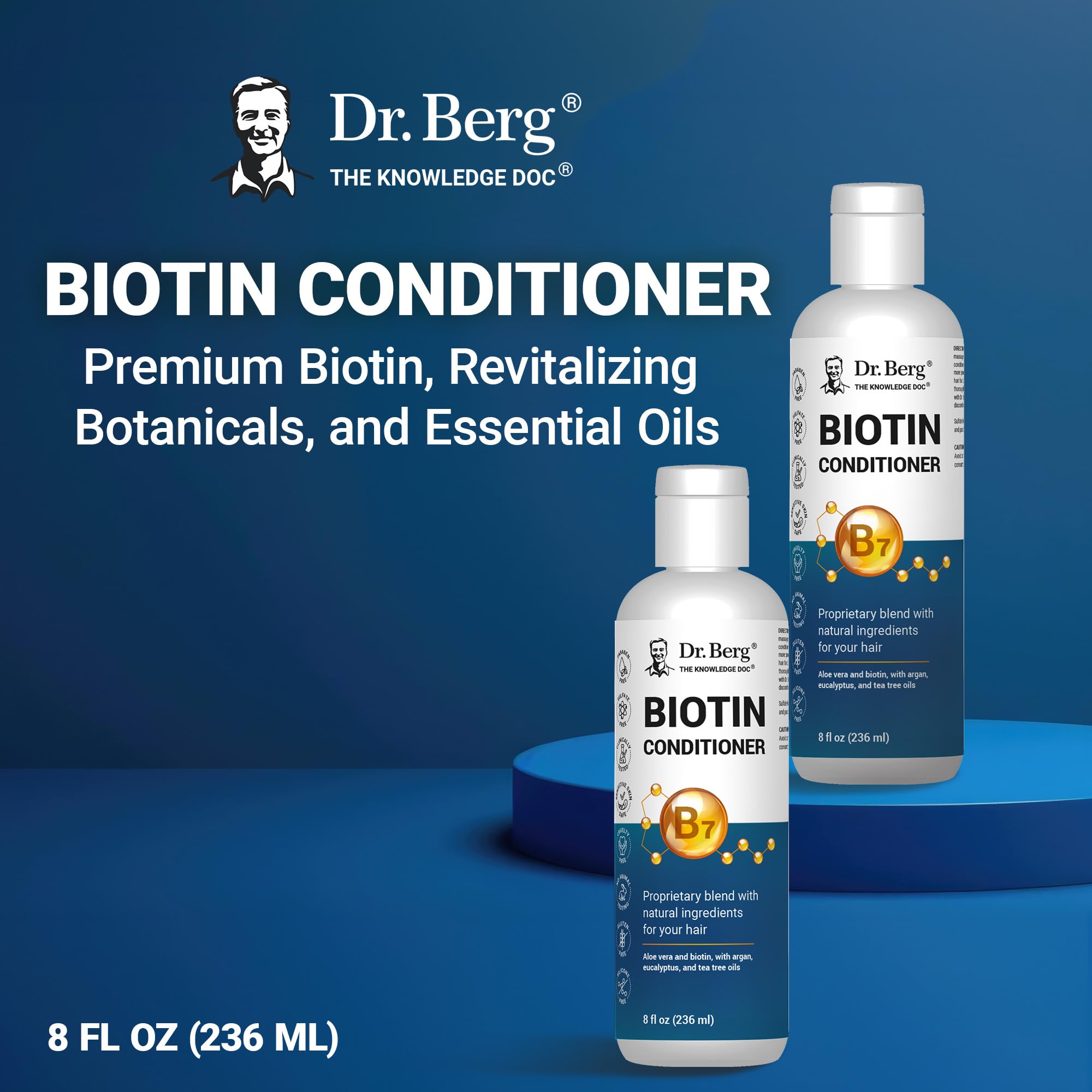 Dr. Berg Biotin Conditioner pump dispensing for easy daily use