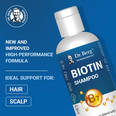 Ingredients close-up featuring biotin, argan oil, and botanicals for nourished strands.