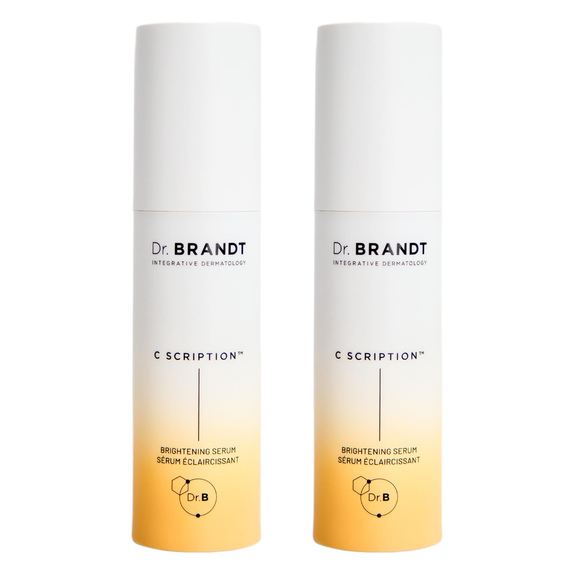 Dr. Brandt Bright This Way C Scription serum bottle glows with promise of even skin tone.