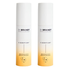 Dr. Brandt Bright This Way C Scription serum bottle glows with promise of even skin tone.