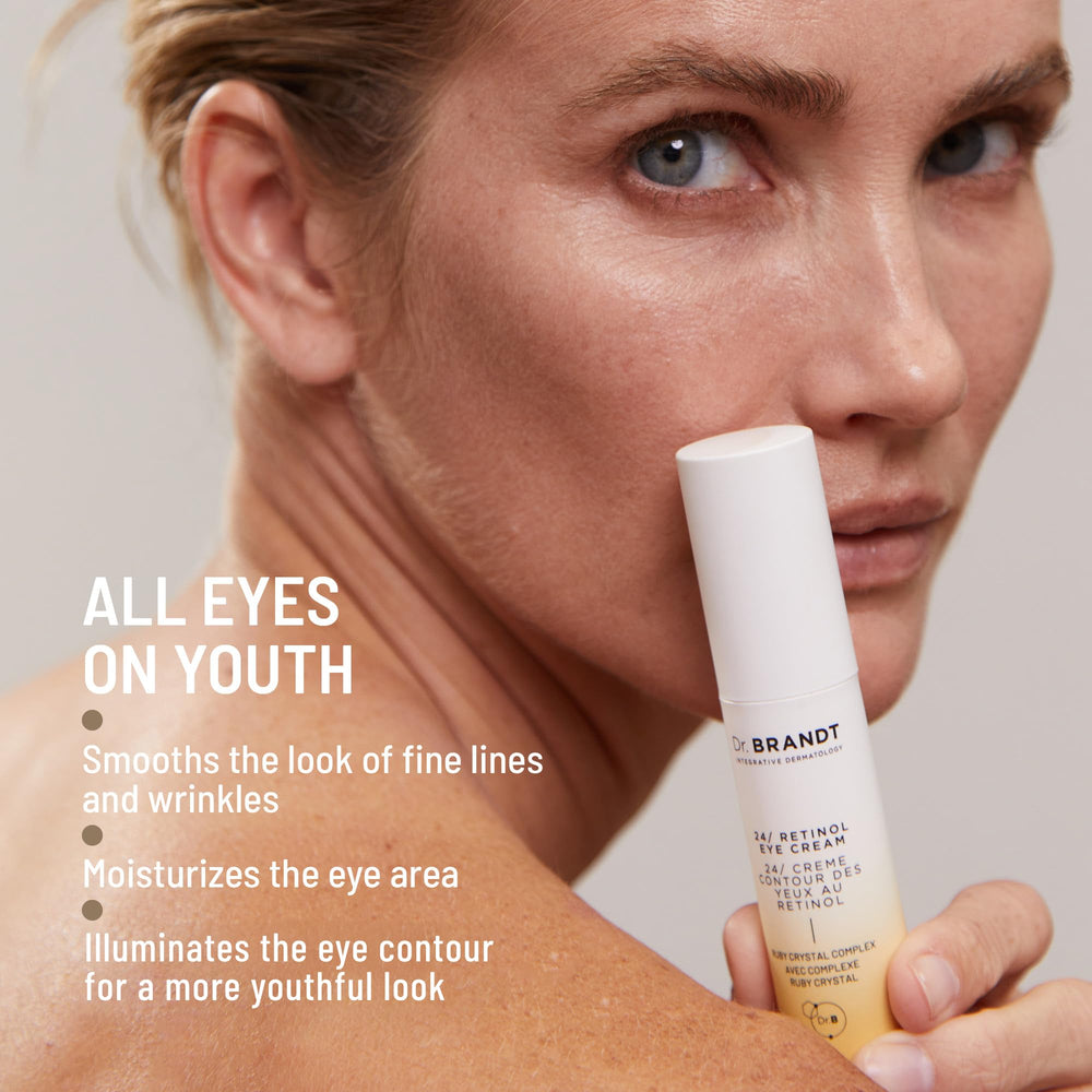Daily use of Dr. Brandt Bright This Way Eye Cream hydrates and smooths the under-eye area