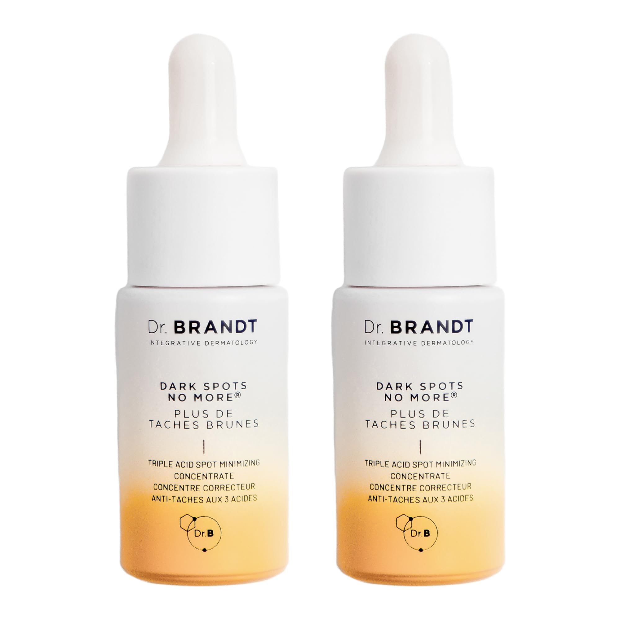 Dr. Brandt Bright This Way bottle shown for spot-minimizing routine