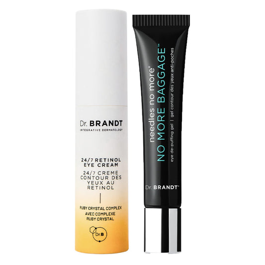 Dr. Brandt Bye Bye Dark Circles Duo packaging shown for day and night eye care.