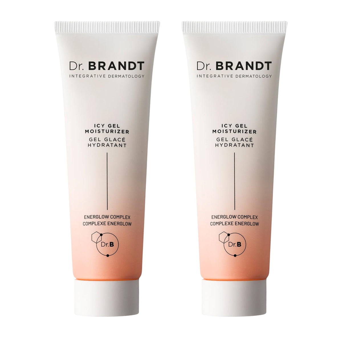 Dr. Brandt iD-STRESS icy gel moisturizer bottle closeup with cooling hydration