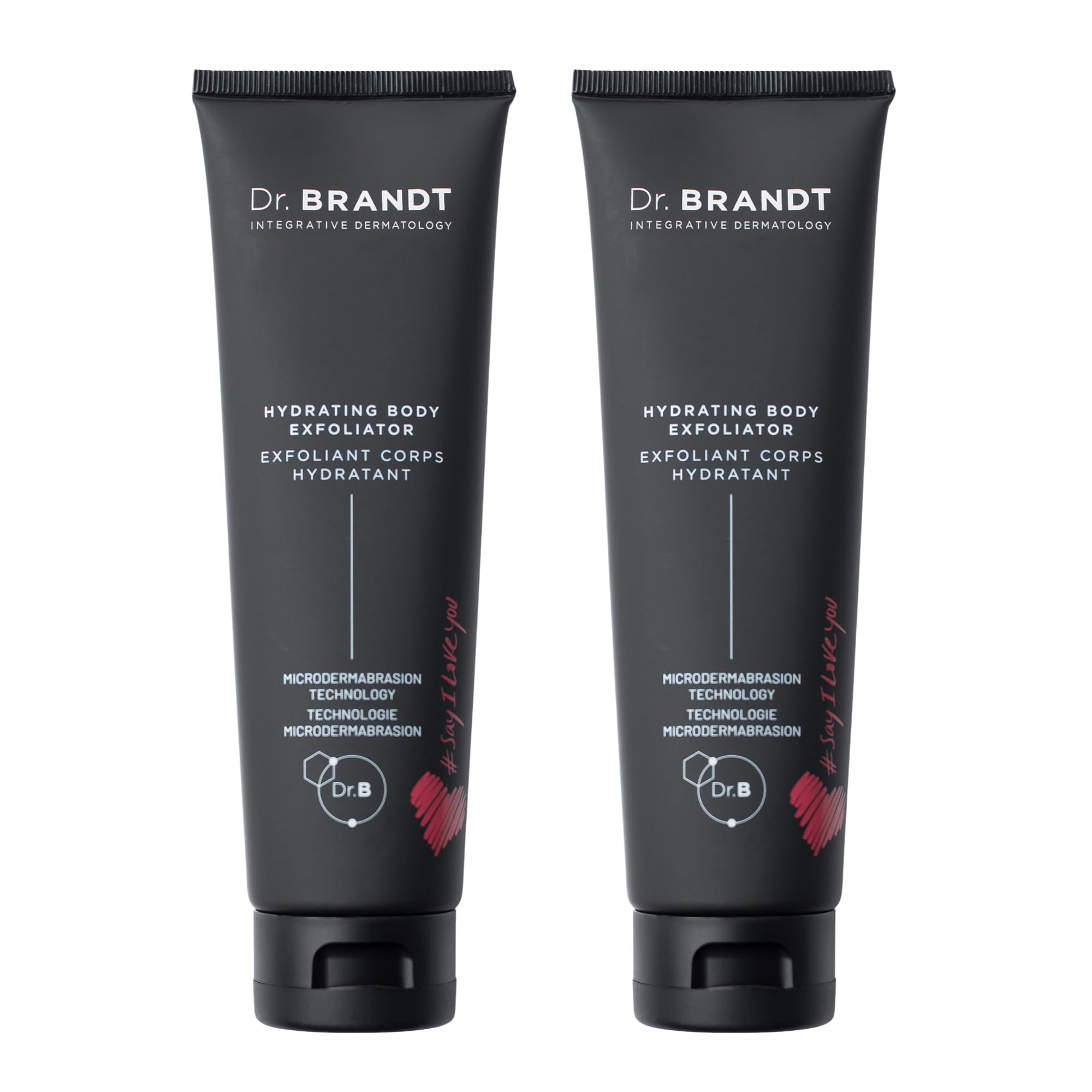 Dr. Brandt Microdermabrasion Hydrating Body Exfoliator bottle close-up for at-home exfoliation