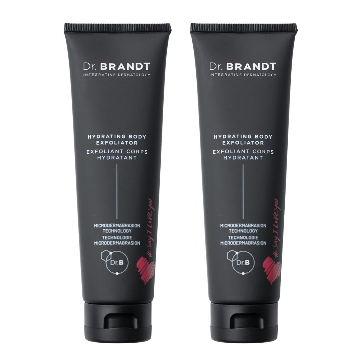 Dr. Brandt Microdermabrasion Hydrating Body Exfoliator bottle close-up for at-home exfoliation
