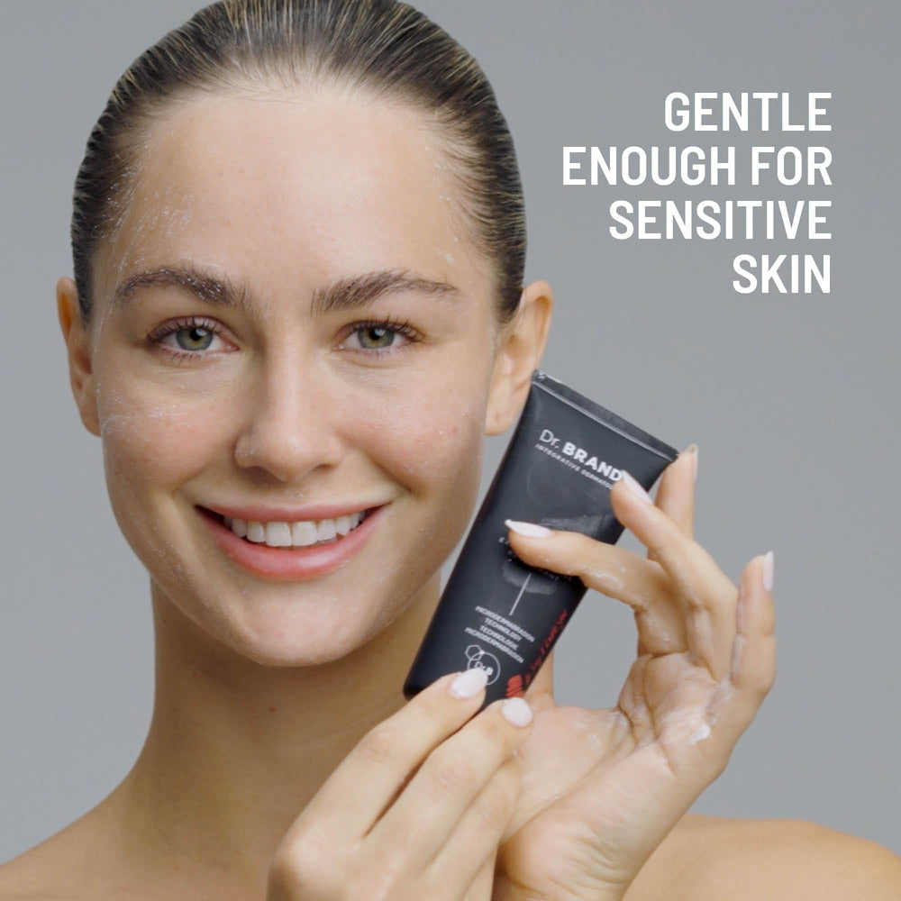 Dr. Brandt Renewing Face Exfoliator dual-action exfoliation refines texture.