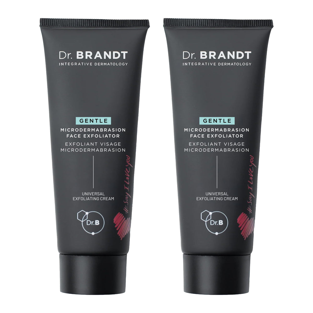 Dr. Brandt Renewing Face Exfoliator packaging offers a convenient 2-pack for at-home spa routines.