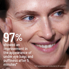 Dr. Brandt Needles No More Baggage after-application brightens the eye area.
