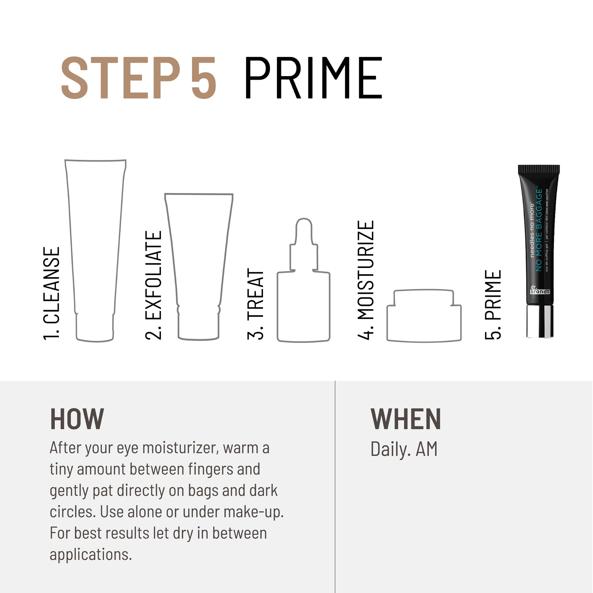 Dr Brandt Needles No More Baggage gel glides on smoothly over moisturizer