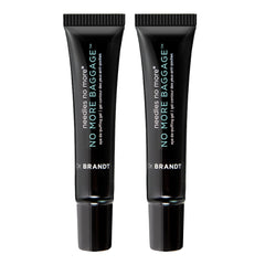 Dr Brandt Needles No More Baggage jar application showing gentle under-eye de-puff