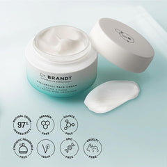 Cream applied on skin in a light layer showing hydrated, dewy finish