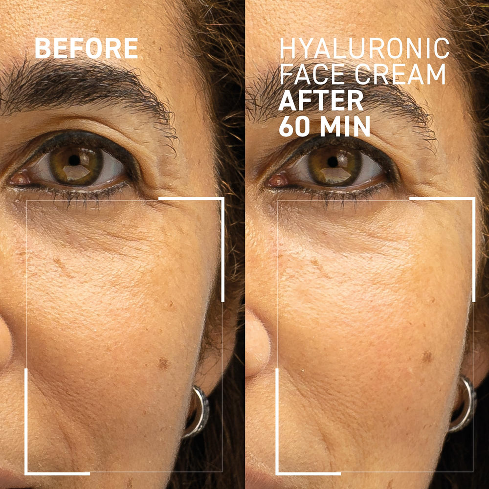 Dr Brandt Needles No More Hyaluronic Face Cream tube back label with ingredients and claims