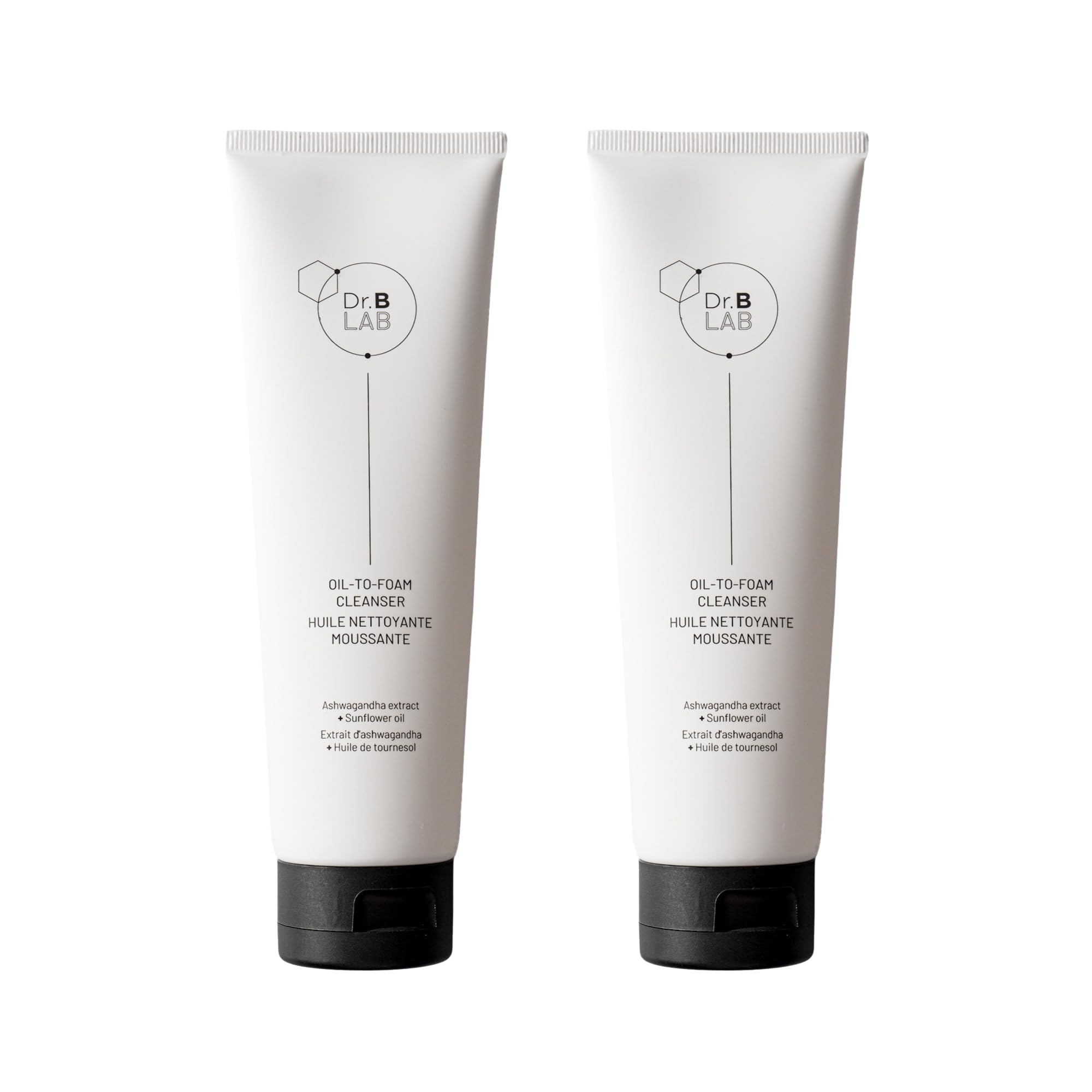 Dr. Brandt Dr. B Lab Oil-To-Foam Cleanser bottle close-up showing hydrating cleansing action