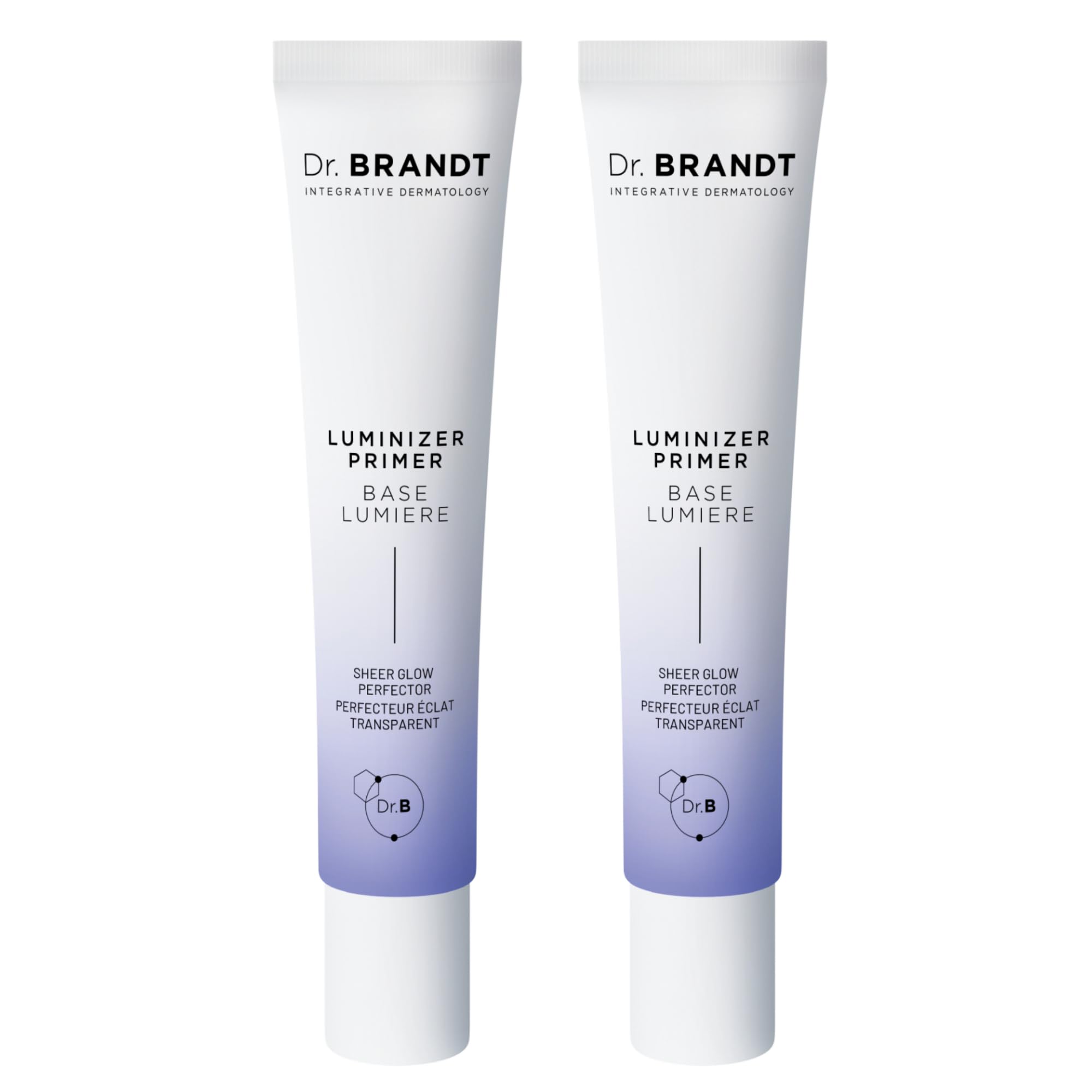 Dr. Brandt Skincare Pores No More Luminizer Primer bottle primes for a smooth, glowing base.