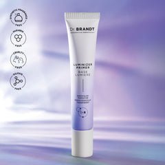 Dr. Brandt Skincare Pores No More Luminizer Primer packaging highlights premium design.