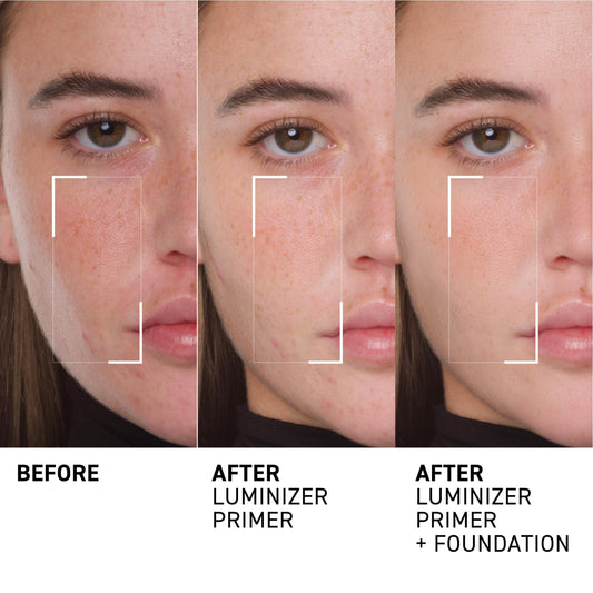 Dr. Brandt Skincare Pores No More Luminizer Primer texture closeup shows light-diffusing effects.