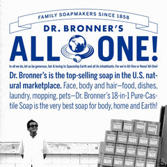 Dr. Bronner's baby unscented refill in kitchen setup.