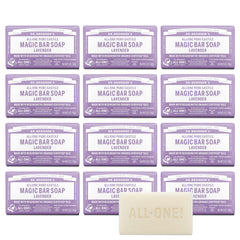 Dr. Bronner's Lavender Pure-Castile bar pack with eco-friendly packaging, ideal for sustainable routines.