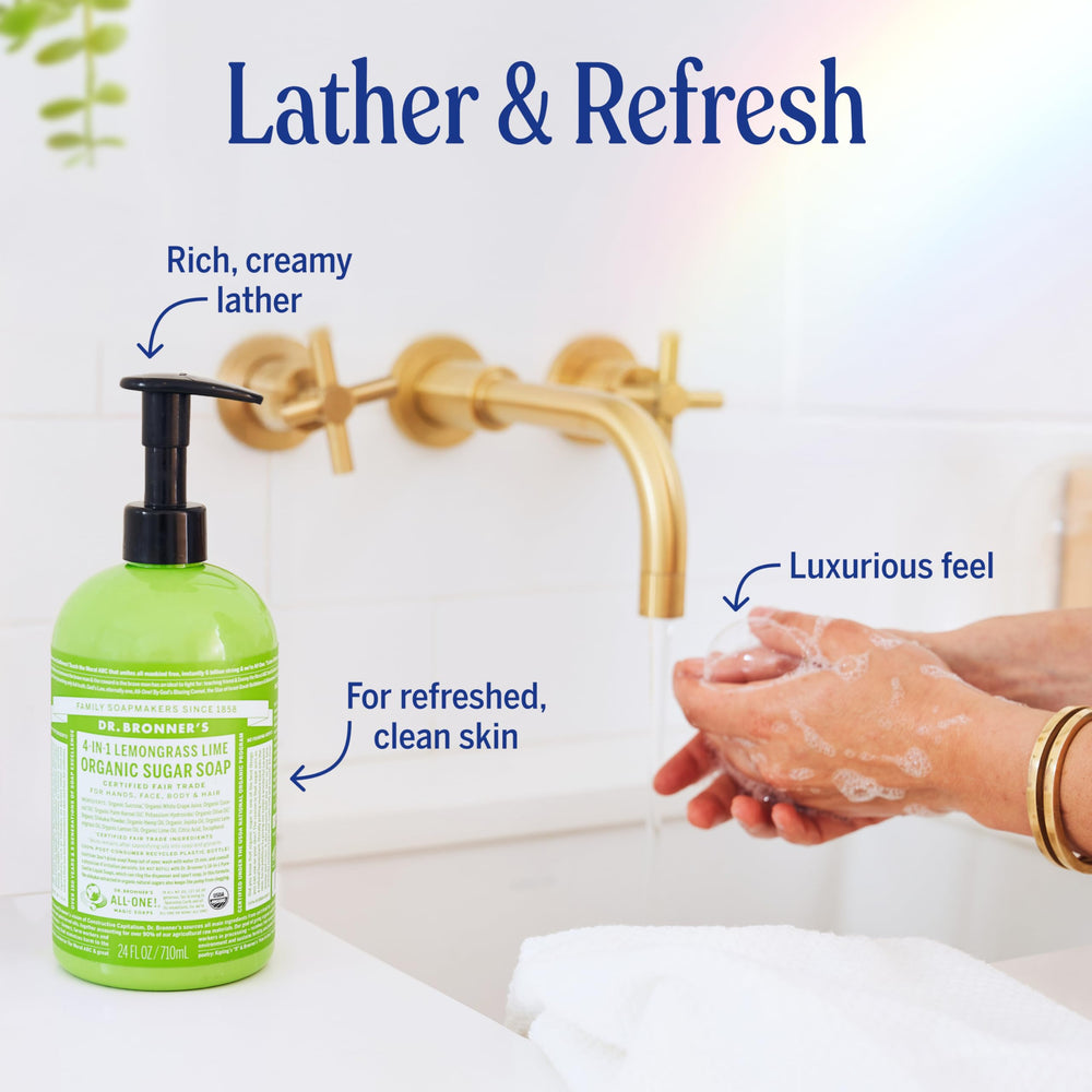 Dr. Bronner's Lemongrass Sugar Soap for body cleansing and softness