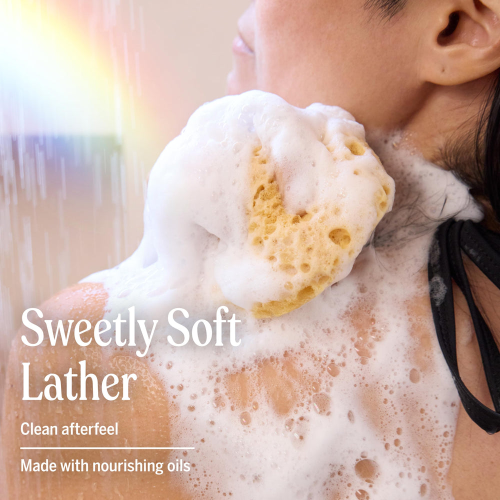 Dr. Bronner's Lemongrass Sugar Soap used for hair cleansing, followed by rinse