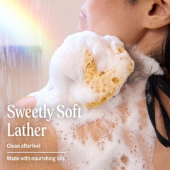 Dr. Bronner's Lemongrass Sugar Soap used for hair cleansing, followed by rinse
