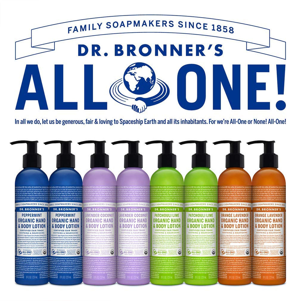 Dr. Bronner's lotion texture close-up showing rich emollients for quick absorption.