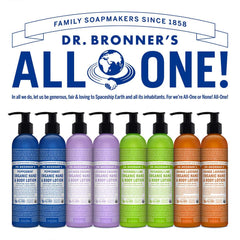 Dr. Bronner's lotion texture close-up showing rich emollients for quick absorption.