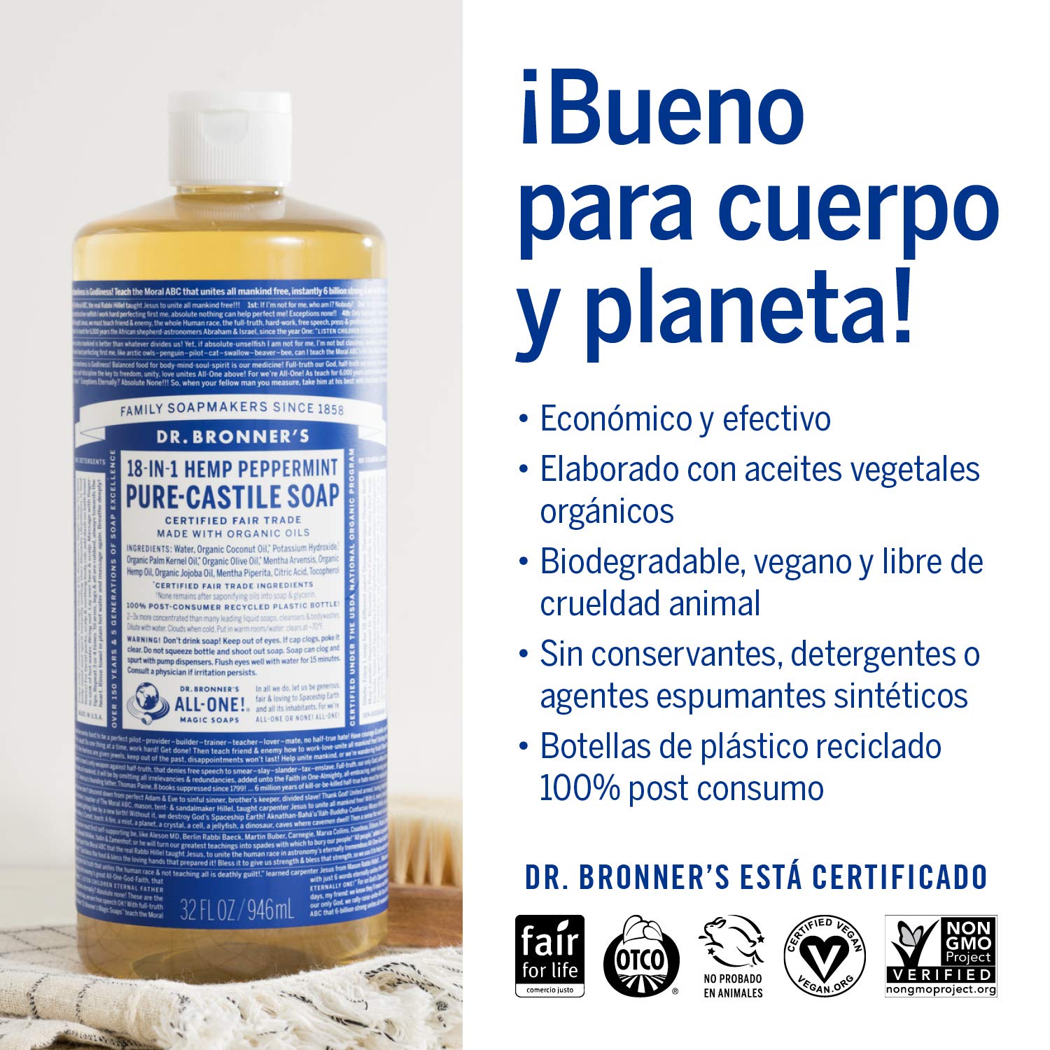 Dr. Bronner's Organic Cherry Blossom soap in a bath setting with floral aroma.