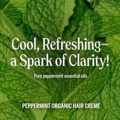 Dr. Bronner's Organic Hair Crème Peppermint frizz control yields sleek shine.
