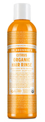 Dr. Bronner's Organic Hair Rinse Citrus Orange bottle pour for lightweight conditioning