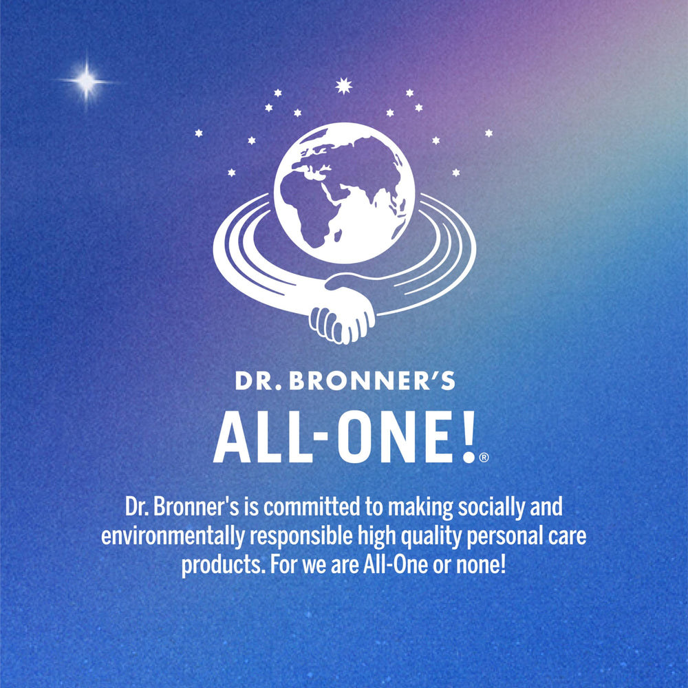 Regenerative organic oils in Dr. Bronner's bar for gentle cleansing