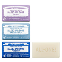 Dr. Bronner's peppermint bar delivers refreshing lather for face and body